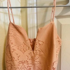 Blush Lace Knee Length Dress